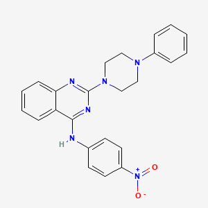 molecular formula C24H22N6O2 B12914883 N-(4-Nitrophenyl)-2-(4-phenylpiperazin-1-yl)quinazolin-4-amine CAS No. 89218-50-8