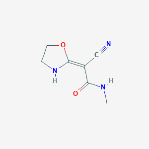 molecular formula C7H9N3O2 B12914897 2-Cyano-N-methyl-2-(oxazolidin-2-ylidene)acetamide 