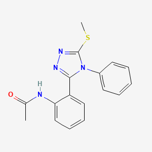 molecular formula C17H16N4OS B12914910 N-{2-[5-(Methylsulfanyl)-4-phenyl-4H-1,2,4-triazol-3-yl]phenyl}acetamide CAS No. 62495-58-3