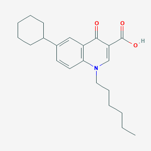 6-Cyclohexyl-1-hexyl-4-oxo-1,4-dihydroquinoline-3-carboxylic acid