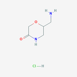 molecular formula C5H11ClN2O2 B1291495 6-(Aminomethyl)morpholin-3-one hydrochloride CAS No. 170799-36-7