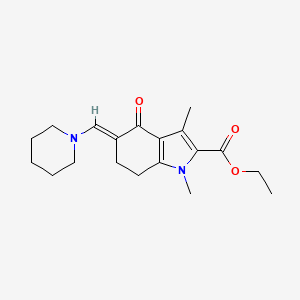 ethyl 1,3-dimethyl-4-oxo-5-(piperidin-1-ylmethylene)-4,5,6,7-tetrahydro-1H-indole-2-carboxylate