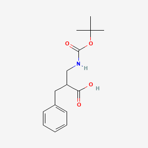 molecular formula C15H21NO4 B1291500 2-Benzyl-3-((tert-butoxycarbonyl)amino)propanoic acid CAS No. 26250-90-8