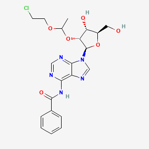 molecular formula C21H24ClN5O6 B12915021 N-[9-[(2R,3R,4R,5R)-3-[1-(2-chloroethoxy)ethoxy]-4-hydroxy-5-(hydroxymethyl)oxolan-2-yl]purin-6-yl]benzamide 