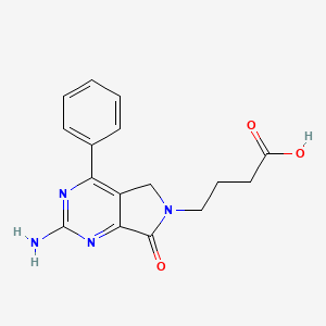 molecular formula C16H16N4O3 B12915024 4-(2-Amino-7-oxo-4-phenyl-5,7-dihydro-6h-pyrrolo[3,4-d]pyrimidin-6-yl)butanoic acid CAS No. 76628-78-9