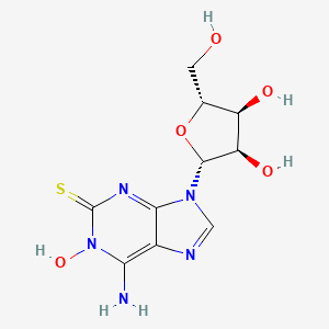 molecular formula C10H13N5O5S B12915091 6-Amino-9-((2R,3R,4S,5R)-3,4-dihydroxy-5-(hydroxymethyl)tetrahydrofuran-2-yl)-2-thioxo-3,9-dihydro-2H-purine 1-oxide CAS No. 64570-12-3