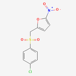 molecular formula C11H8ClNO5S B12915122 2-[(4-Chlorobenzene-1-sulfonyl)methyl]-5-nitrofuran CAS No. 61266-27-1