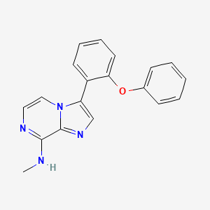 molecular formula C19H16N4O B12915142 Imidazo[1,2-a]pyrazin-8-amine, N-methyl-3-(2-phenoxyphenyl)- CAS No. 787590-79-8