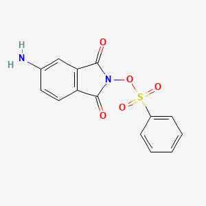 molecular formula C14H10N2O5S B12915159 5-Amino-2-((phenylsulfonyl)oxy)-1H-isoindole-1,3(2H)-dione CAS No. 91517-75-8