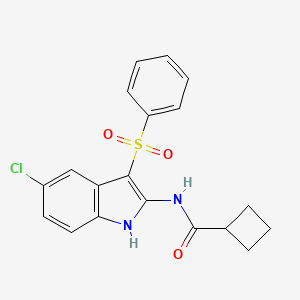 N-[3-(Benzenesulfonyl)-5-chloro-1H-indol-2-yl]cyclobutanecarboxamide