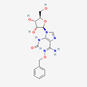 molecular formula C17H21N5O6 B12915195 N-[3-[(2R,3R,4S,5R)-3,4-dihydroxy-5-(hydroxymethyl)oxolan-2-yl]-5-[(Z)-N'-phenylmethoxycarbamimidoyl]imidazol-4-yl]formamide 