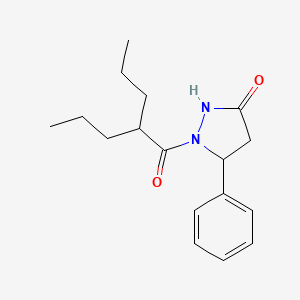 molecular formula C17H24N2O2 B12915217 5-Phenyl-1-(2-propylpentanoyl)pyrazolidin-3-one CAS No. 740812-29-7