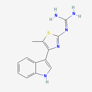 molecular formula C13H13N5S B12915348 N''-[4-(1H-Indol-3-yl)-5-methyl-1,3-thiazol-2-yl]guanidine CAS No. 115027-55-9