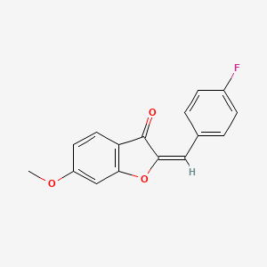 molecular formula C16H11FO3 B12915349 2-(4-Fluorobenzylidene)-6-methoxybenzofuran-3(2H)-one 