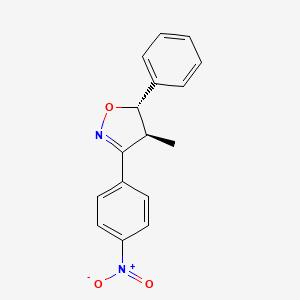 molecular formula C16H14N2O3 B12915351 Trans-4-methyl-3-(4-nitrophenyl)-5-phenyl-4,5-dihydroisoxazole 