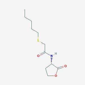 molecular formula C11H19NO3S B12915370 Acetamide, 2-(pentylthio)-N-[(3S)-tetrahydro-2-oxo-3-furanyl]- CAS No. 847061-51-2