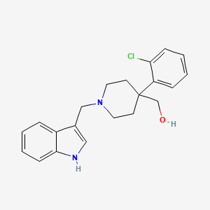 molecular formula C21H23ClN2O B12915455 {4-(2-Chlorophenyl)-1-[(1H-indol-3-yl)methyl]piperidin-4-yl}methanol CAS No. 925218-05-9