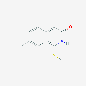 molecular formula C11H11NOS B12915467 7-Methyl-1-(methylthio)isoquinolin-3(2H)-one CAS No. 61576-31-6