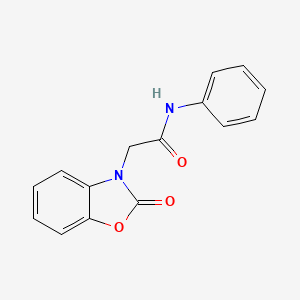 molecular formula C15H12N2O3 B12915477 2-(2-oxobenzo[d]oxazol-3(2H)-yl)-N-phenylacetamide CAS No. 154935-61-2