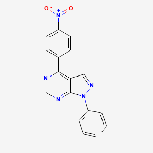 molecular formula C17H11N5O2 B12915489 4-(4-Nitrophenyl)-1-phenyl-1H-pyrazolo[3,4-d]pyrimidine CAS No. 89549-86-0