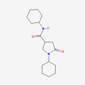 3-Pyrrolidinecarboxamide, N,1-dicyclohexyl-5-oxo-