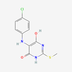 5-[(4-Chlorophenyl)amino]-6-hydroxy-2-(methylsulfanyl)pyrimidin-4(3h)-one