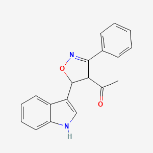 1-[5-(1H-Indol-3-yl)-3-phenyl-4,5-dihydro-1,2-oxazol-4-yl]ethan-1-one