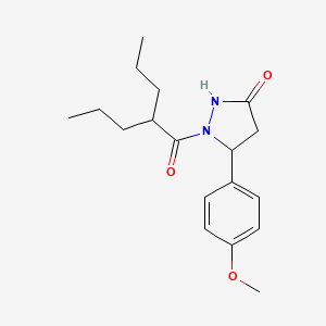 5-(4-Methoxyphenyl)-1-(2-propylpentanoyl)pyrazolidin-3-one