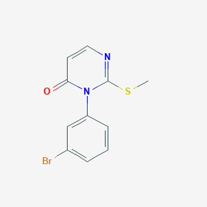 molecular formula C11H9BrN2OS B12915582 3-(3-Bromophenyl)-2-(methylsulfanyl)pyrimidin-4(3H)-one CAS No. 89069-24-9