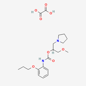 molecular formula C20H30N2O8 B12915604 (1-methoxy-3-pyrrolidin-1-ylpropan-2-yl) N-(2-propoxyphenyl)carbamate;oxalic acid CAS No. 111364-34-2