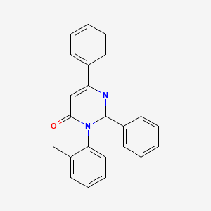 molecular formula C23H18N2O B12915612 2,6-diphenyl-3-(o-tolyl)pyrimidin-4(3H)-one CAS No. 89069-82-9