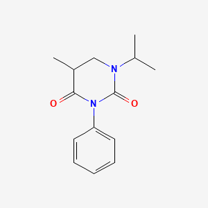 molecular formula C14H18N2O2 B12915653 5-Methyl-3-phenyl-1-(propan-2-yl)dihydropyrimidine-2,4(1h,3h)-dione CAS No. 6297-66-1