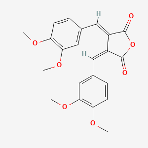 molecular formula C22H20O7 B12915662 3,4-Bis(3,4-dimethoxybenzylidene)dihydrofuran-2,5-dione CAS No. 63339-53-7