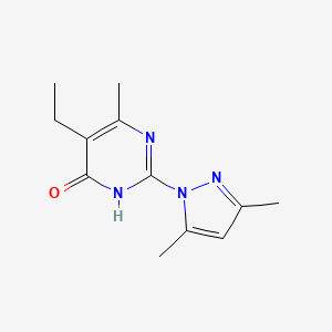 molecular formula C12H16N4O B12915684 2-(3,5-Dimethyl-1H-pyrazol-1-yl)-5-ethyl-6-methylpyrimidin-4(1H)-one CAS No. 65004-41-3