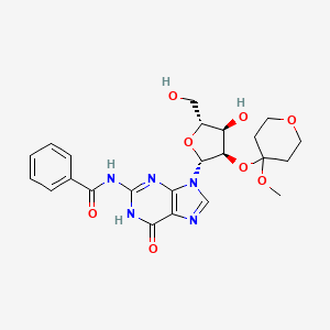 molecular formula C23H27N5O8 B12915708 N-Benzoyl-2'-O-(4-methoxyoxan-4-yl)guanosine CAS No. 60943-92-2