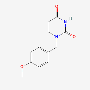 molecular formula C12H14N2O3 B12915712 2,4(1H,3H)-Pyrimidinedione, dihydro-1-((4-methoxyphenyl)methyl)- CAS No. 55383-98-7