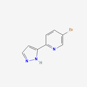 molecular formula C8H6BrN3 B1291572 5-溴-2-(1H-吡唑-3-基)吡啶 CAS No. 811464-25-2