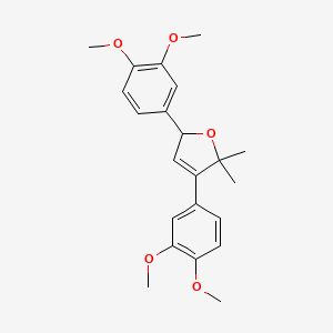 molecular formula C22H26O5 B12915760 3,5-Bis(3,4-dimethoxyphenyl)-2,2-dimethyl-2,5-dihydrofuran CAS No. 92532-88-2