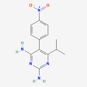 molecular formula C13H15N5O2 B12915771 2,4-Pyrimidinediamine, 6-(1-methylethyl)-5-(4-nitrophenyl)- CAS No. 634199-49-8