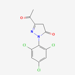 molecular formula C11H7Cl3N2O2 B12915792 5-Acetyl-2-(2,4,6-trichlorophenyl)-2,4-dihydro-3H-pyrazol-3-one CAS No. 656809-86-8