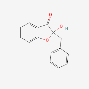 molecular formula C15H12O3 B12915799 2-Benzyl-2-hydroxybenzofuran-3(2H)-one CAS No. 4940-48-1