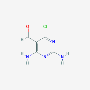 molecular formula C5H5ClN4O B12915884 2,4-Diamino-6-chloropyrimidine-5-carbaldehyde CAS No. 18740-20-0