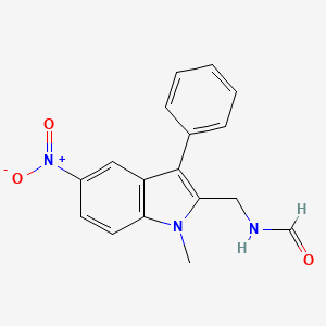 N-((1-Methyl-5-nitro-3-phenyl-1H-indol-2-yl)methyl)formamide