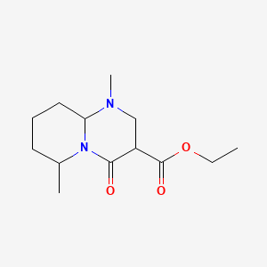 molecular formula C13H22N2O3 B12915915 Octahydro-1,6-dimethyl-4-oxo-2H-pyrido(1,2-a)pyrimidine-3-carboxylic acid ethyl ester CAS No. 33499-14-8