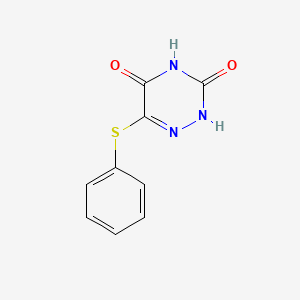 molecular formula C9H7N3O2S B12915973 6-phenylsulfanyl-6H-1,2,4-triazine-3,5-dione CAS No. 4956-11-0