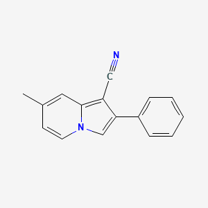 molecular formula C16H12N2 B12916011 7-Methyl-2-phenylindolizine-1-carbonitrile CAS No. 62456-06-8