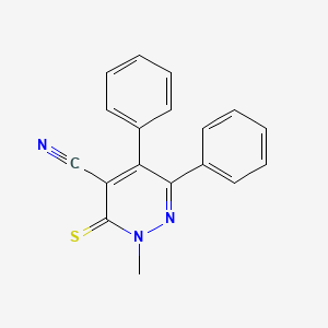 molecular formula C18H13N3S B12916070 2-Methyl-5,6-diphenyl-3-sulfanylidene-2,3-dihydropyridazine-4-carbonitrile CAS No. 875783-70-3