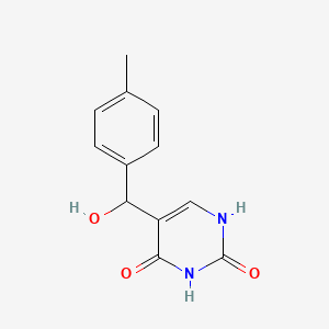 molecular formula C12H12N2O3 B12916072 5-[hydroxy-(4-methylphenyl)methyl]-1H-pyrimidine-2,4-dione CAS No. 91393-24-7