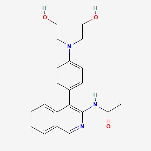 molecular formula C21H23N3O3 B12916105 N-(4-(4-(Bis(2-hydroxyethyl)amino)phenyl)isoquinolin-3-yl)acetamide CAS No. 64157-35-3