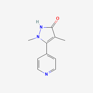 molecular formula C10H11N3O B12916165 1,4-dimethyl-5-(pyridin-4-yl)-1H-pyrazol-3(2H)-one CAS No. 90280-23-2